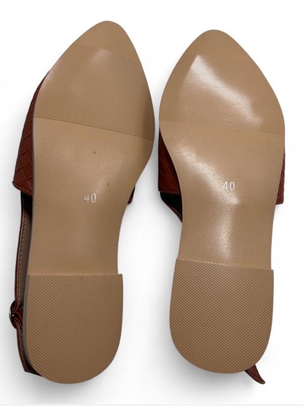 Susan Smith Erica Women's Slingback Pointed Toe Flats. Woven leather slip-ons. - Picture 6 of 8